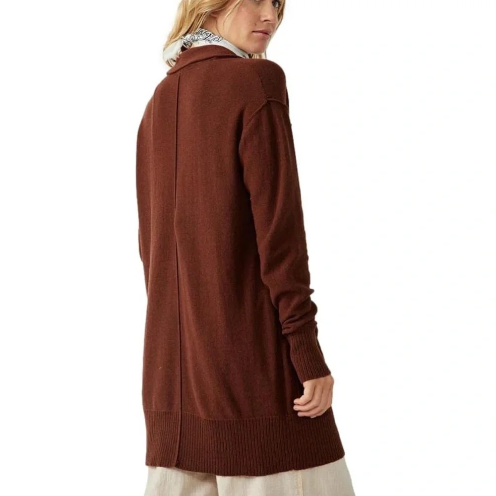 Free People Oversized Desert Blazer Chestnut NWT cardigan style - Picture 8 of 14